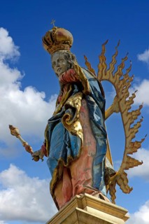 montage, photomontage, (M) Germany, Baden-Württemberg, Ladenburg, Mariensäule, Holy Mary, Holy