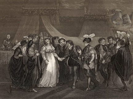 Catherine of Valois presented to her future husband Henry V of England, Great Britain