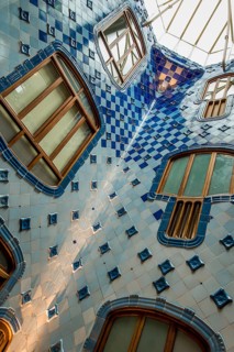 Interior of Casa Batllo modernism design by Antoni Gaudi, old town, barcelona, spain