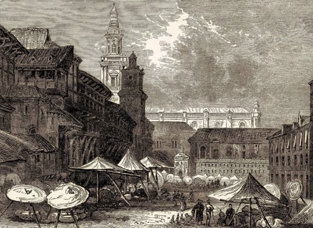 Historical view of Vitoria-Gasteiz, early 19th century, Basque Country, Spain, From British Battles
