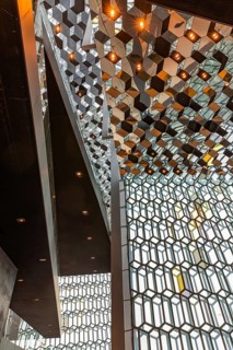 Harpa Concert Hall and Congress Centre, interior view, artistic modern architecture, Reykjavik,