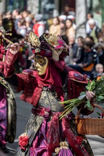 Participants dressed up as jesters from the guest canton of Schwyz, jesters' symposium of the