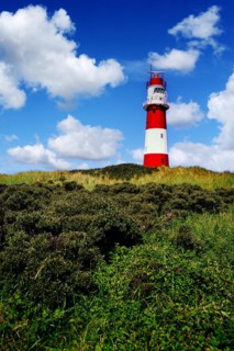 The electric lighthouse of Borkum, island Baltrum, Lower Saxony, Federal Republic of Germany