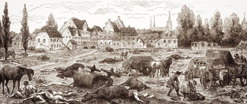 The Hallische Tor or gate, Leipzig, 1813, Battle of the Nations, German Wars of Liberation