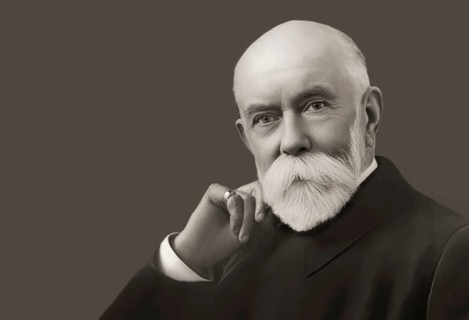 A portrait of Thomas Burberry, 1835 – 1926, an English fashion designer and the founder of the