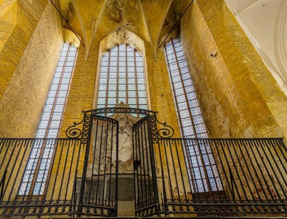 Interior photo, St Mary's Church in the old town of Stralsund, Mecklenburg-Western Pomerania,