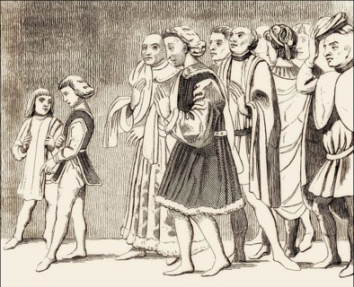 Cosimo de Medici with his son Piero di Lorenzo and grandsons Lorenzo and Giuliano