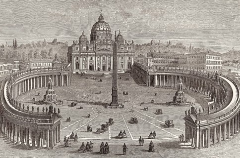 The Papal Basilica of St. Peter in the Vatican and St. Peter's Square in Vatican City, Rome, Italy,