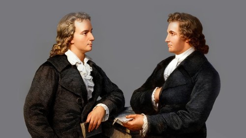 Johann Wolfgang von Goethe, 1749 - 1832, and Johann Christoph Friedrich von Schiller, 1759-1805,