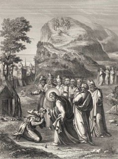 Jesus cleansing a leper, Miracle of Jesus, 1853, digitally restored