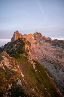 Mountains at sunrise, Säntis, Appenzell Ausserrhoden, Appenzell Alps, Switzerland
