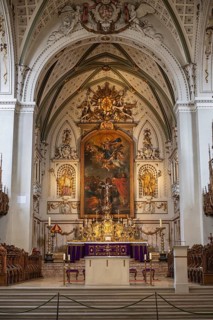 The magnificent Baroque high altar in the choir room of Constance Cathedral with its central