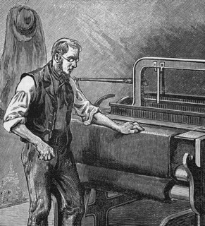 Man with the profession weaver, Norwich, Norfolk, around 1870, England, digital reproduction of a