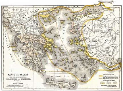 Territory of ancient Hellas, Sparta and Athens