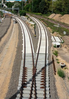 Track bed, new construction at the main station, Berlin-Moabit, Germany