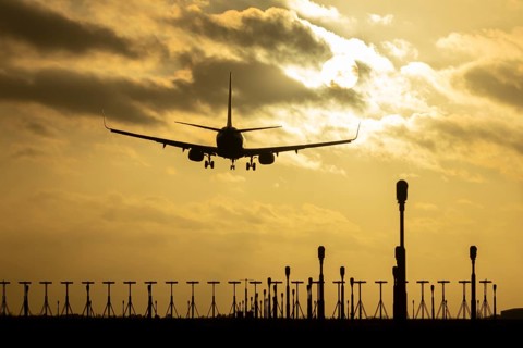 Boeing 737 commercial passenger airliner jet aircraft of Ryanair airways in flight on approach to