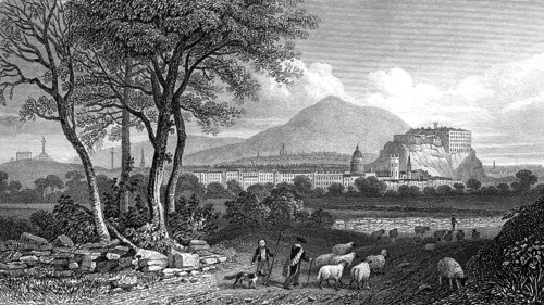 View from Craigleith, Edinburgh, Scotland, 19th century, from Modern Athens by Th. H. Shepherd