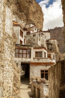 Phugtal Gompa, a stunning Buddhist monastery nestled in the cliffs of Ladakh's Zanskar region,