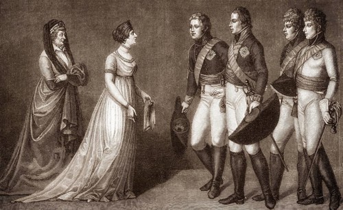 King Frederick William III of Prussia presenting Emperor Alexander I of Russia to his wife Queen