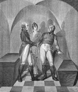 Emperor Alexander I of Russia at the tomb of Frederick II. at the Garrison Church in Potsdam, with