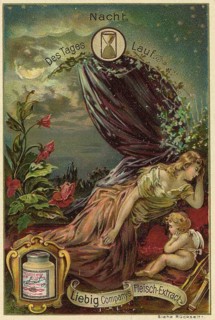 Picture series of the day Run, night, Liebig picture, digitally restored reproduction of a