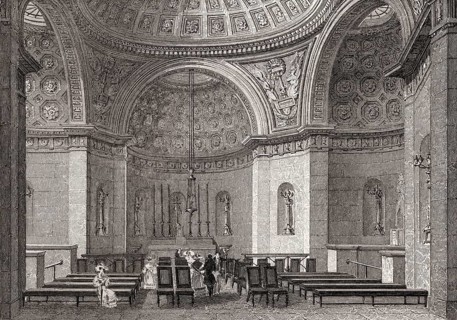The Chapelle expiatoire, Paris, antique steel engraved print, 1831