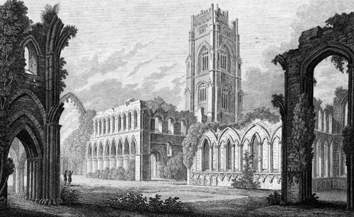 Ruin of Fountain's Abbey, England, Cistercian Monastery, near Aldfield, North Yorkshire, 12th
