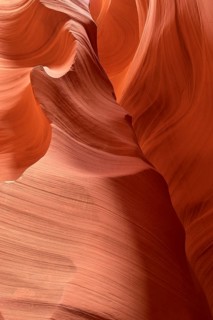 Fascinating sandstone formations in Antelpoe Canyon, showing soft, wave-like structures, Antelope