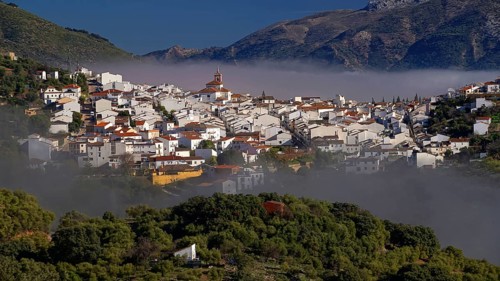 White villages, White village, Gaucin, Fog, Sunrise, Andalusia, Spain, Andalusia, Spain