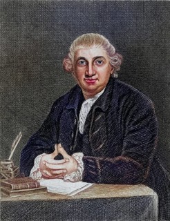 David Garrick (1717-1779), English actor, director and playwright. Copperplate engraving, Historic,
