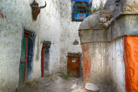 Nepal. Landlocked country in the Himalayas, mustang, mountains, Kali Gandaki gorge, Lo Montag, old