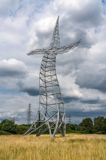 Emscherkunst, artwork Zauberlehrling by the Berlin artist group Inges Idee, an apparently dancing