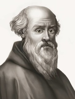 Portrait of Guido of Arezzo, 992 – after 1033, Italian Benedictine monk, music theorist and