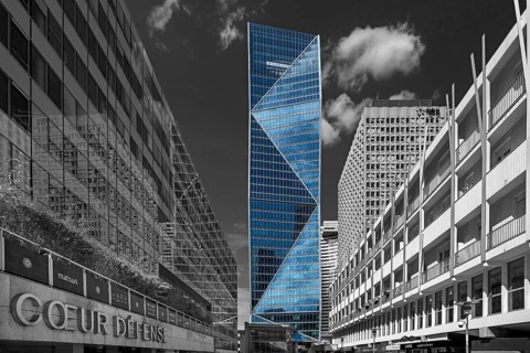 High-rise office buildings and employee apartments in La Défence, largest office building district