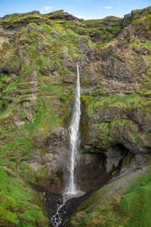 Hangandifoss Waterfall in Múlagljúfur Canyon, Sudurland, Iceland