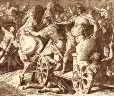 Death of Ahab, Old Testament, by Julius Schnorr von Carolsfeld