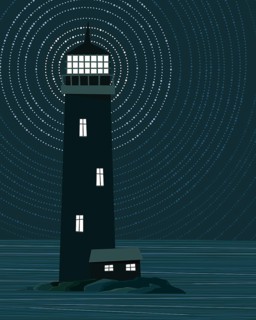 Vector Lighthouse tower background illustration