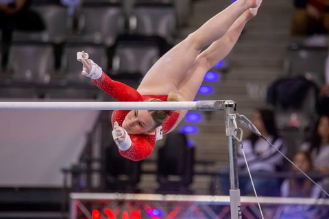 EnBW DTB-Pokal Stuttgart 2025, Mixed Cup***Ashlee Sullivan USA on uneven bars