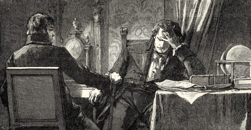 ACT III., SCENE II., Duke, Secretary, scene from THE NATURAL DAUGHTER, DIE NATÜRLICHE TOCHTER, by