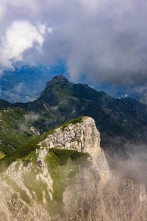 View from the Gamsfeld into the Osterhorn group, Russbach, Salzkammergut, Salzburg province,