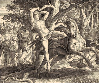 Death of Absalom, Battle of Ephraim's Wood, Old Testament, by Julius Schnorr von Carolsfeld