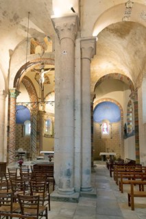 Biozat painted church. Chuch Saint Symphorien. Allier department, Auvergne Rhone Alpes, France