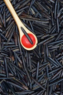Rice, black wild rice from Canada, North America