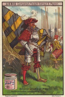 Picture series Soldiers of different times, Landsknecht around 1530 from Holland, Liebig picture,