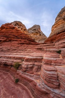 Striking view of the intricate, colorful rock layers at White Pocket, Arizona, showcasing nature's