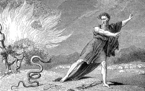 The rod becomes a serpent, Moses, Book of Exodus, Old Testament, Hebrew Tanakh