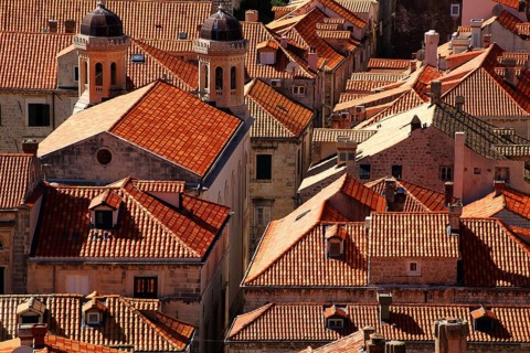 Europe, Croatia, View over the rooftops of Dubrovnik, Dubrovnik, Croatia