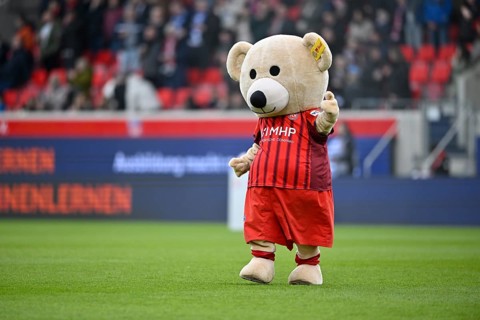 Mascot Paule 1. FC Heidenheim 1846 FCH soccer Bundesliga, Voith-Arena, Heidenheim,
