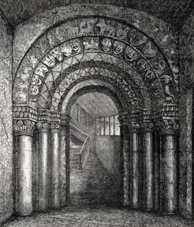 The Norman Doorway of St Giles' Cathedral removed in the 18th century, Edinburgh, Scotland, United