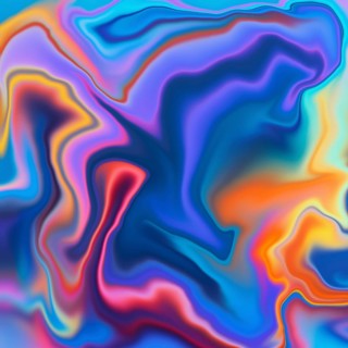 Abstract background featuring vibrant swirls of neon colors. Fluid patterns blend smoothly,